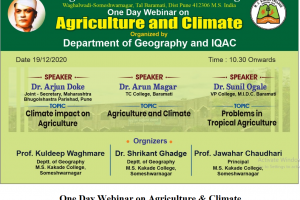 One Day Webinar on Agriculture & Climate